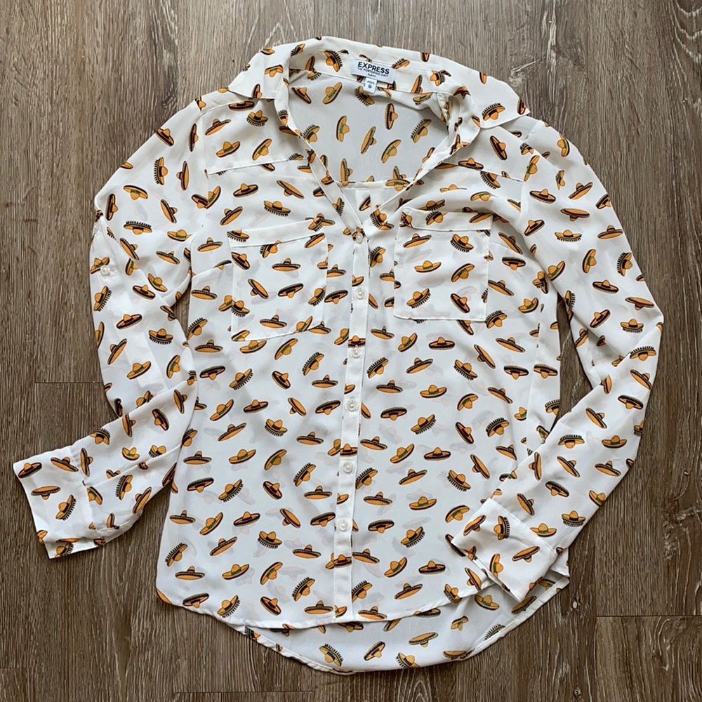 Slim Fit Express Portofino Shirt: Sombreros Sz XS